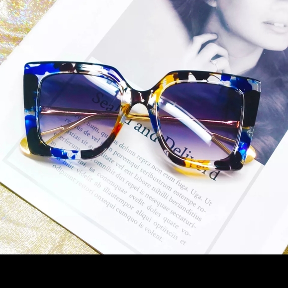 Squares Sunglasses Retro Fashion Designer Gradient Ocultos de Sol - Picture 7 of 14